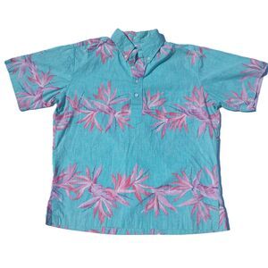 Reyn Spooner Hawaiian Shirt Reverse Pattern Medium